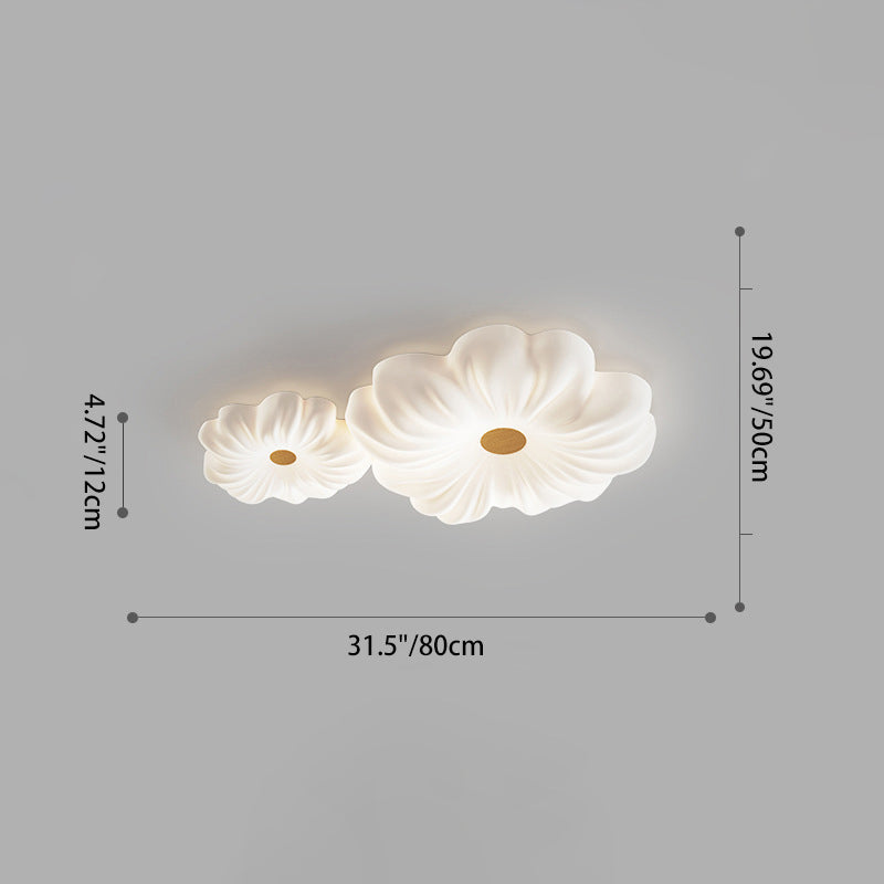 Contemporary Creative Flower LED Ceiling Light – Flush Mount in Iron & PE for Bedroom