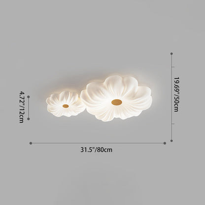 Contemporary Creative Flower LED Ceiling Light – Flush Mount in Iron & PE for Bedroom
