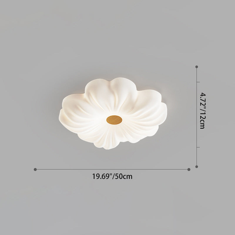 Contemporary Creative Flower LED Ceiling Light – Flush Mount in Iron & PE for Bedroom