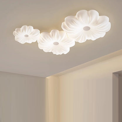 Contemporary Creative Flower LED Ceiling Light – Flush Mount in Iron & PE for Bedroom