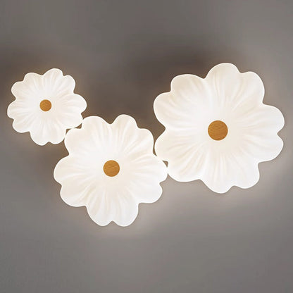 Contemporary Creative Flower LED Ceiling Light – Flush Mount in Iron & PE for Bedroom