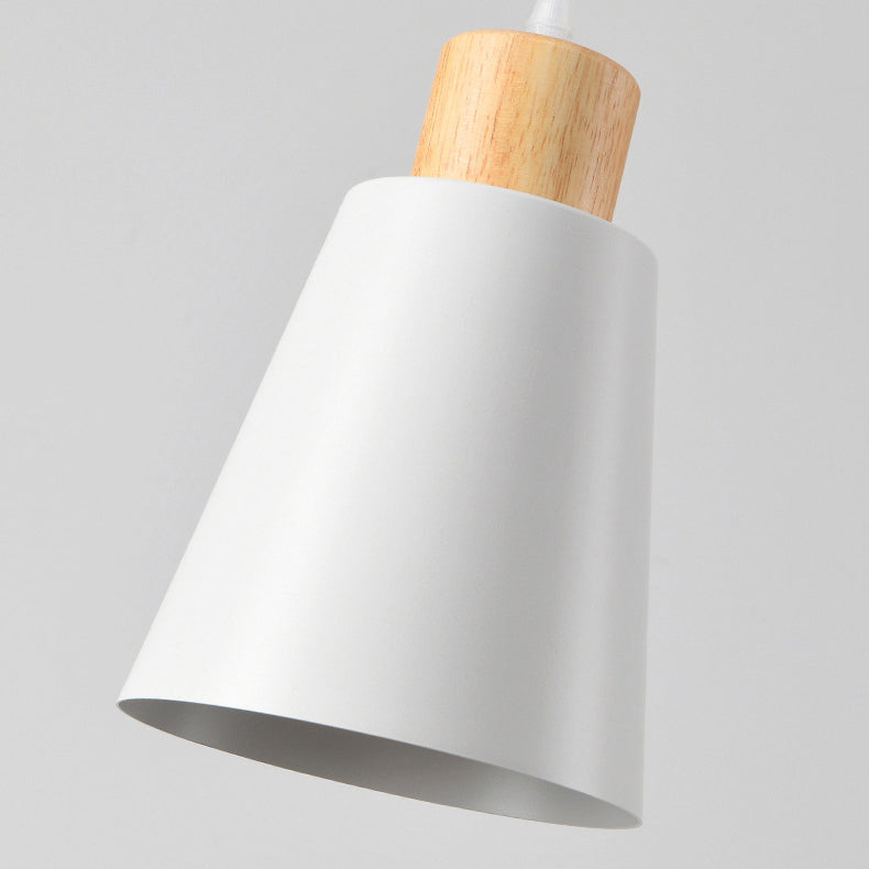 Contemporary Nordic 3-Light Chandelier – Frustum Cone Shades with Solid Wood & Metal for Dining Room Island