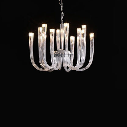 Contemporary Creative Jellyfish Chandelier – 12-Light Glass & Metal Fixture for Living Room