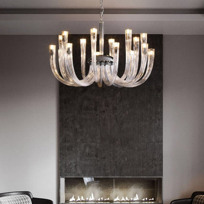 Contemporary Creative Jellyfish Chandelier – 12-Light Glass & Metal Fixture for Living Room