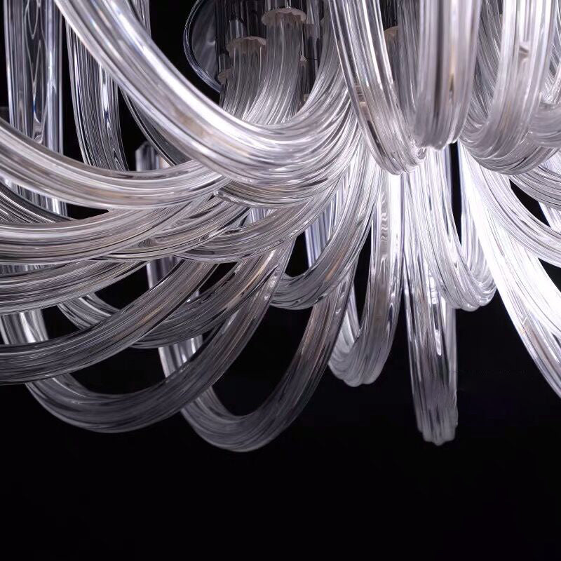 Contemporary Creative Jellyfish Chandelier – 12-Light Glass & Metal Fixture for Living Room