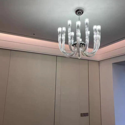 Contemporary Creative Jellyfish Chandelier – 12-Light Glass & Metal Fixture for Living Room