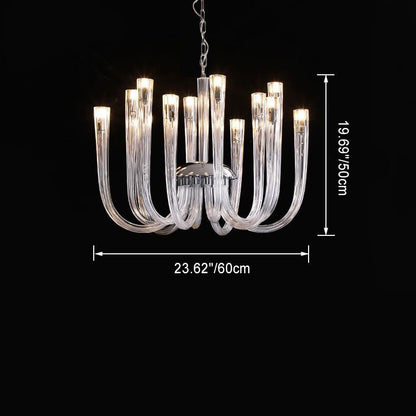 Contemporary Creative Jellyfish Chandelier – 12-Light Glass & Metal Fixture for Living Room