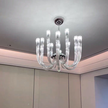 Contemporary Creative Jellyfish Chandelier – 12-Light Glass & Metal Fixture for Living Room