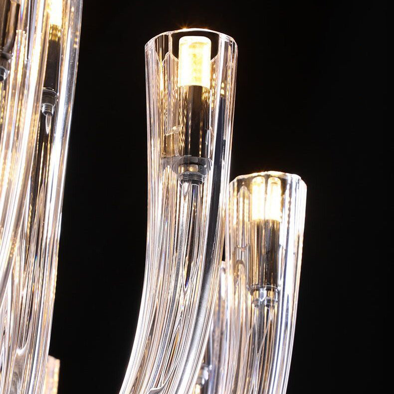 Contemporary Creative Jellyfish Chandelier – 12-Light Glass & Metal Fixture for Living Room