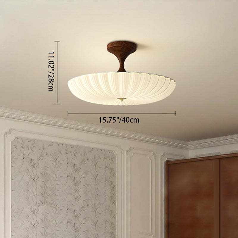 Traditional Chinese Dome LED Ceiling Light – Semi-Flush Mount in Acrylic & Iron for Bedroom