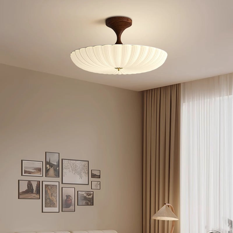 Traditional Chinese Dome LED Ceiling Light – Semi-Flush Mount in Acrylic & Iron for Bedroom
