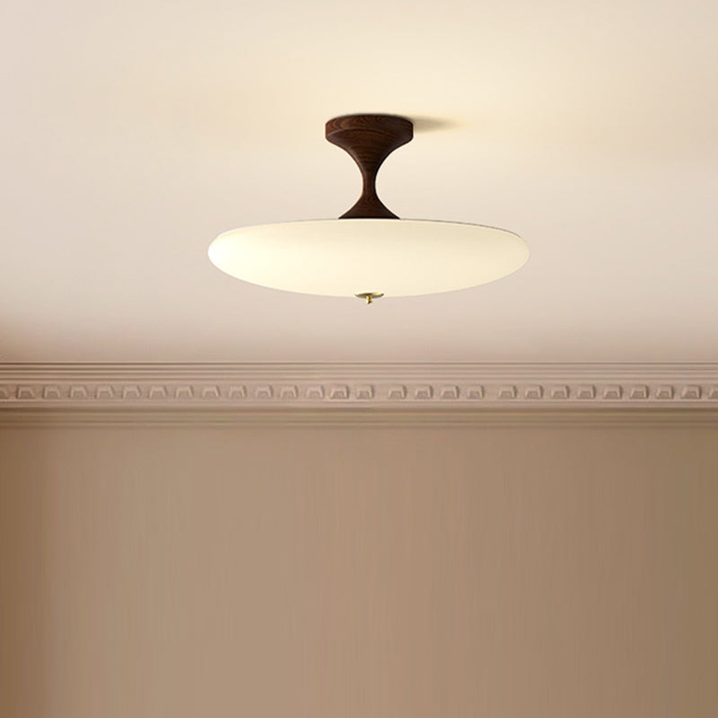 Traditional Chinese Dome LED Ceiling Light – Semi-Flush Mount in Acrylic & Iron for Bedroom