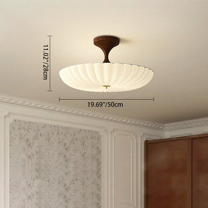 Traditional Chinese Dome LED Ceiling Light – Semi-Flush Mount in Acrylic & Iron for Bedroom