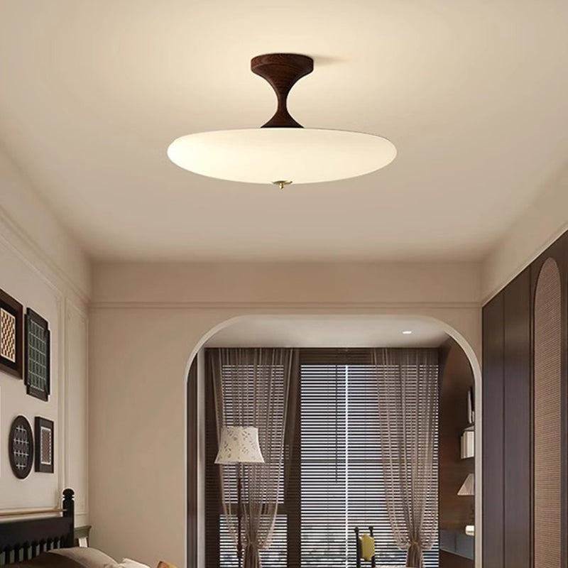 Traditional Chinese Dome LED Ceiling Light – Semi-Flush Mount in Acrylic & Iron for Bedroom