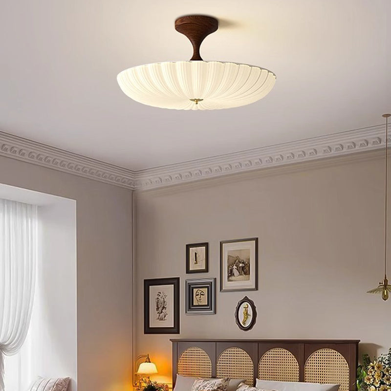 Traditional Chinese Dome LED Ceiling Light – Semi-Flush Mount in Acrylic & Iron for Bedroom