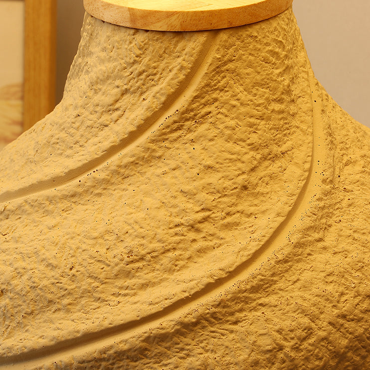 Traditional Vintage Cone Table Lamp – 1-Light Travertine & Glass for Bedroom
