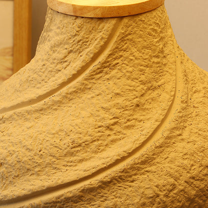 Traditional Vintage Cone Table Lamp – 1-Light Travertine & Glass for Bedroom