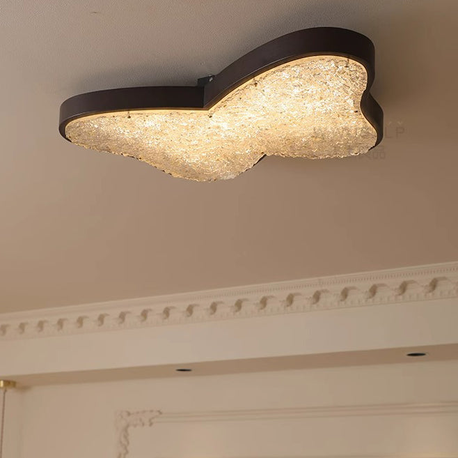 Traditional Vintage Butterfly LED Ceiling Light – Alloy & Acrylic Flush Mount for Bedroom