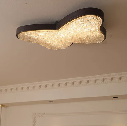 Traditional Vintage Butterfly LED Ceiling Light – Alloy & Acrylic Flush Mount for Bedroom
