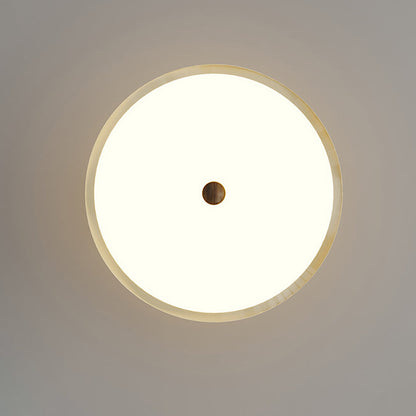 Traditional Vintage Round LED Ceiling Light – Semi-Flush Mount in Iron & PE for Bedroom