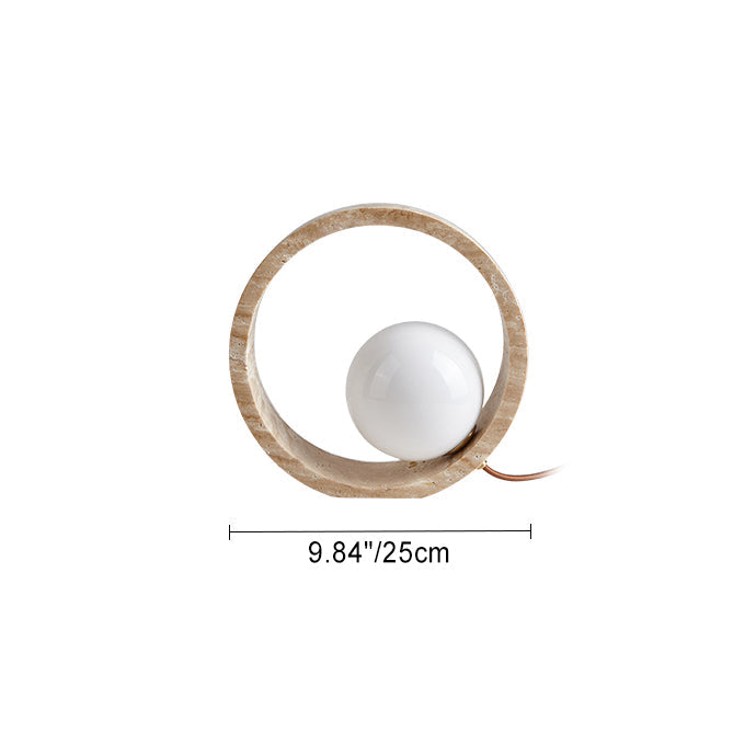 Traditional Vintage Travertine Table Lamp – 1-Light Circle Design for Bedroom