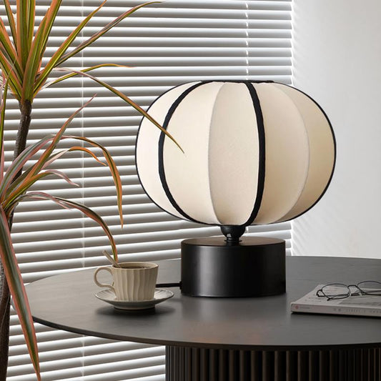 Contemporary Scandinavian LED Table Lamp – Globe Design in Iron & Fabric for Bedroom