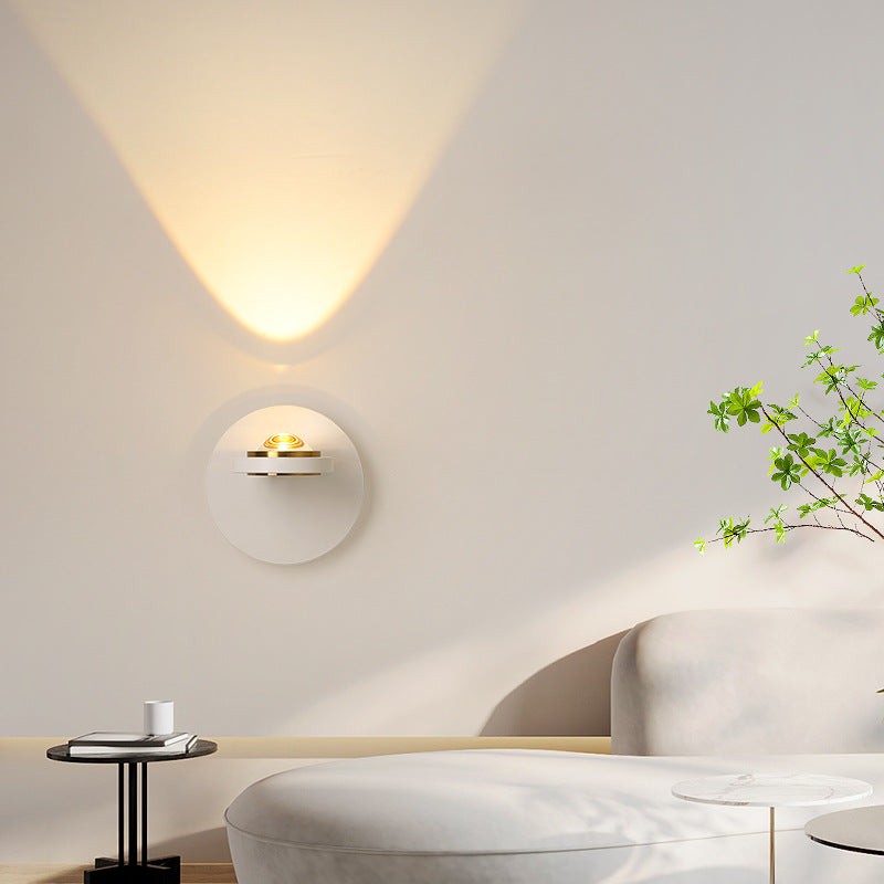 Modern Simplicity Round Iron Aluminum LED Wall Sconce Lamp For Bedroom