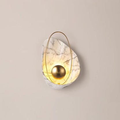 Contemporary Creative Shell Oval Resin Iron LED Wall Sconce Lamp For Living Room