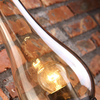 Traditional Vintage Bottle Iron Glass 1-Light Wall Sconce Lamp For Hallway