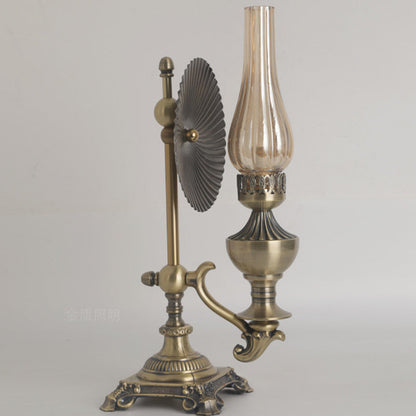 Contemporary Industrial Bottle Iron Glass 1-Light Table Lamp For Bedroom
