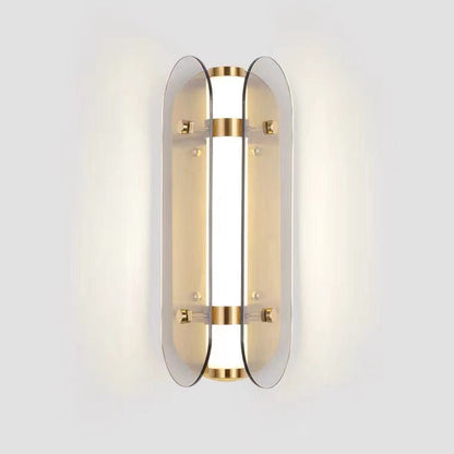 مصباح حائط LED بيضاوي الشكل من النحاس والزجاج بتصميم آرت ديكو الحديث لغرفة المعيشة 