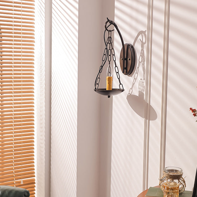 Traditional Vintage Candle Iron PC 1-Light Wall Sconce Lamp For Hallway