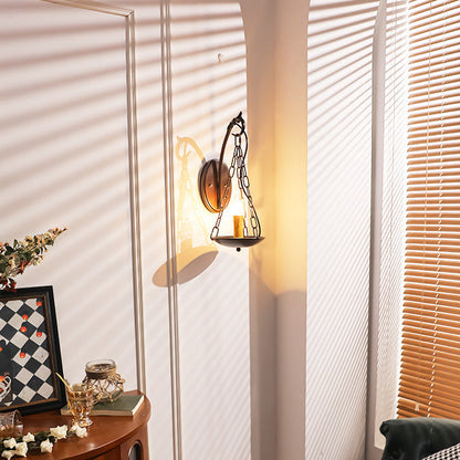 Traditional Vintage Candle Iron PC 1-Light Wall Sconce Lamp For Hallway