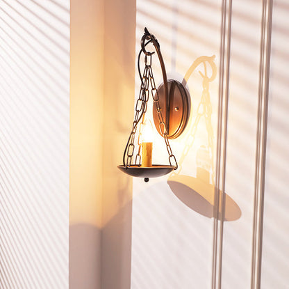 Traditional Vintage Candle Iron PC 1-Light Wall Sconce Lamp For Hallway