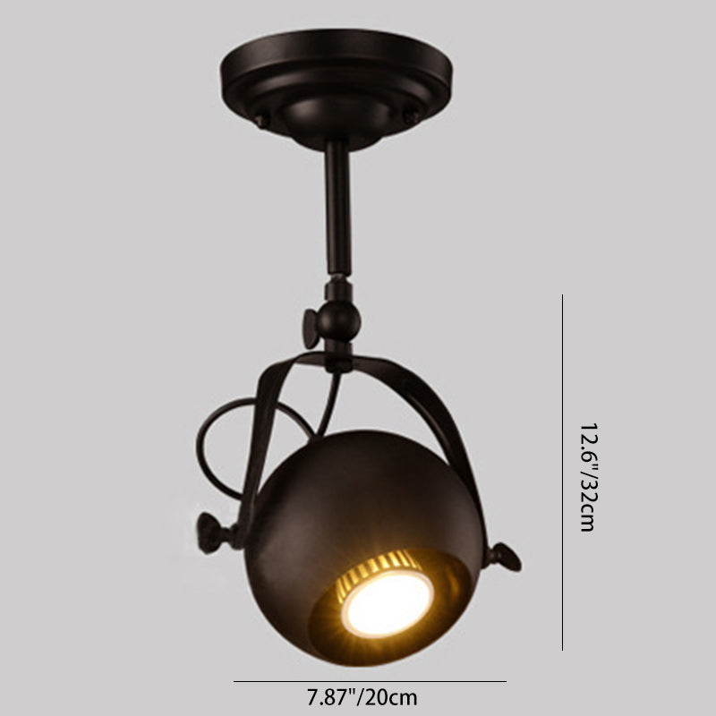 Contemporary Industrial Globe Metal Iron 1/2/3/4 Light Semi-Flush Mount Ceiling Light For Living Room
