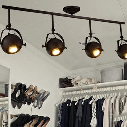 Contemporary Industrial Globe Metal Iron 1/2/3/4 Light Semi-Flush Mount Ceiling Light For Living Room