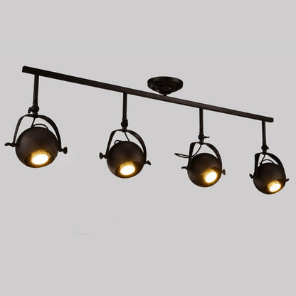 Contemporary Industrial Globe Metal Iron 1/2/3/4 Light Semi-Flush Mount Ceiling Light For Living Room