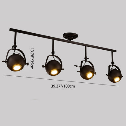 Contemporary Industrial Globe Metal Iron 1/2/3/4 Light Semi-Flush Mount Ceiling Light For Living Room