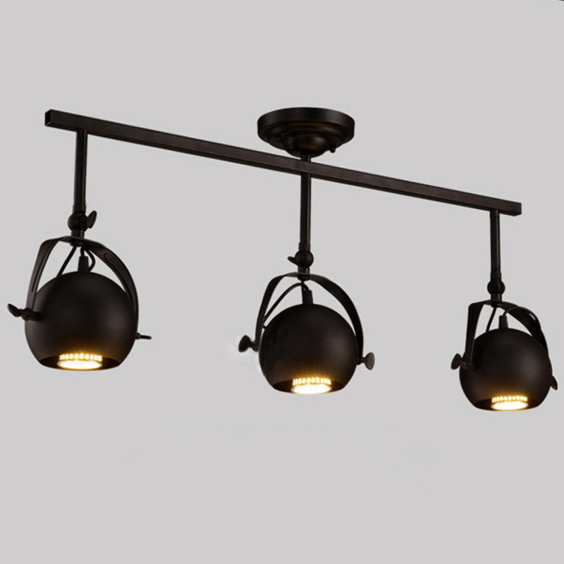 Contemporary Industrial Globe Metal Iron 1/2/3/4 Light Semi-Flush Mount Ceiling Light For Living Room