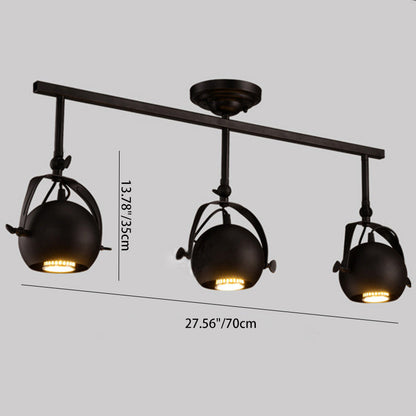 Contemporary Industrial Globe Metal Iron 1/2/3/4 Light Semi-Flush Mount Ceiling Light For Living Room