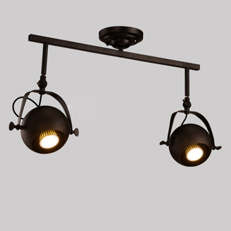 Contemporary Industrial Globe Metal Iron 1/2/3/4 Light Semi-Flush Mount Ceiling Light For Living Room