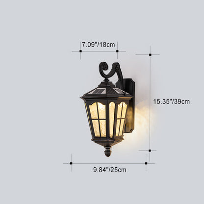 Traditional European Lantern Waterproof Aluminum Glass 1-Light Wall Sconce Lamp For Outdoor Patio