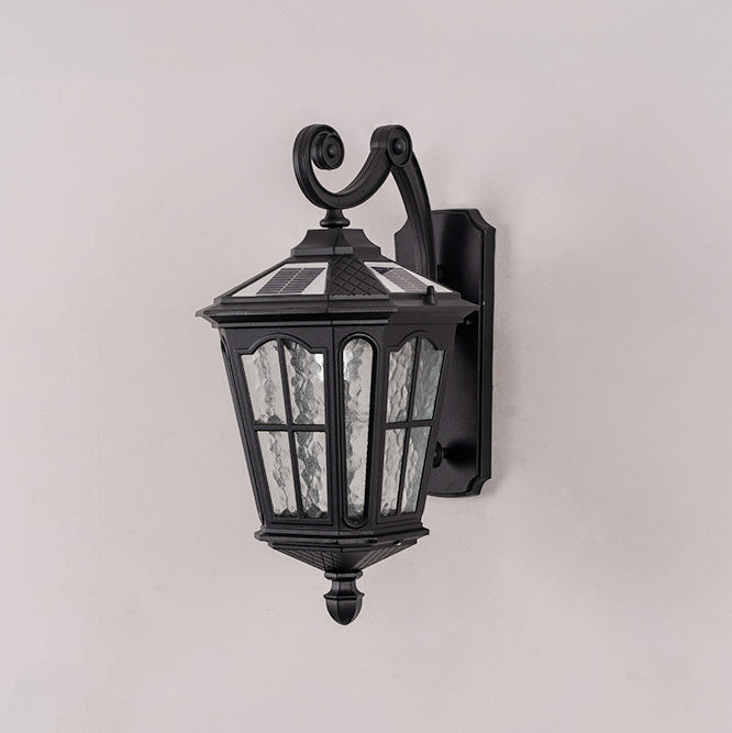 Traditional European Lantern Waterproof Aluminum Glass 1-Light Wall Sconce Lamp For Outdoor Patio