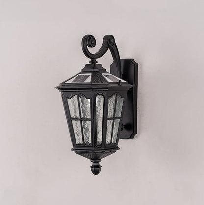 Traditional European Lantern Waterproof Aluminum Glass 1-Light Wall Sconce Lamp For Outdoor Patio