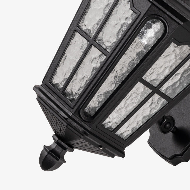Traditional European Lantern Waterproof Aluminum Glass 1-Light Wall Sconce Lamp For Outdoor Patio