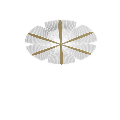 Modern Luxury Flower Iron Acrylic LED Semi-Flush Mount Ceiling Light For Bedroom