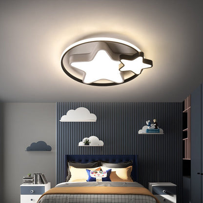 Modern Simplicity Star Iron LED Flush Mount Ceiling Light For Bedroom