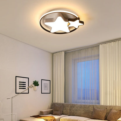 Modern Simplicity Star Iron LED Flush Mount Ceiling Light For Bedroom