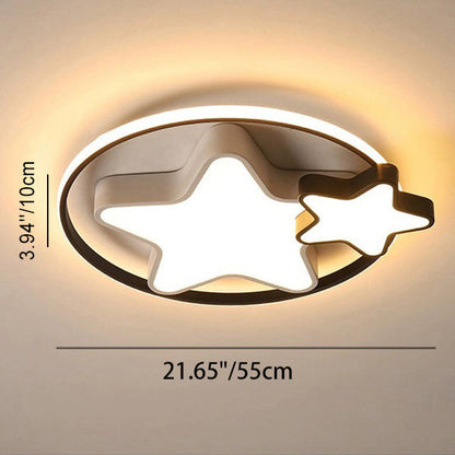Modern Simplicity Star Iron LED Flush Mount Ceiling Light For Bedroom