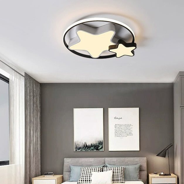 Modern Simplicity Star Iron LED Flush Mount Ceiling Light For Bedroom